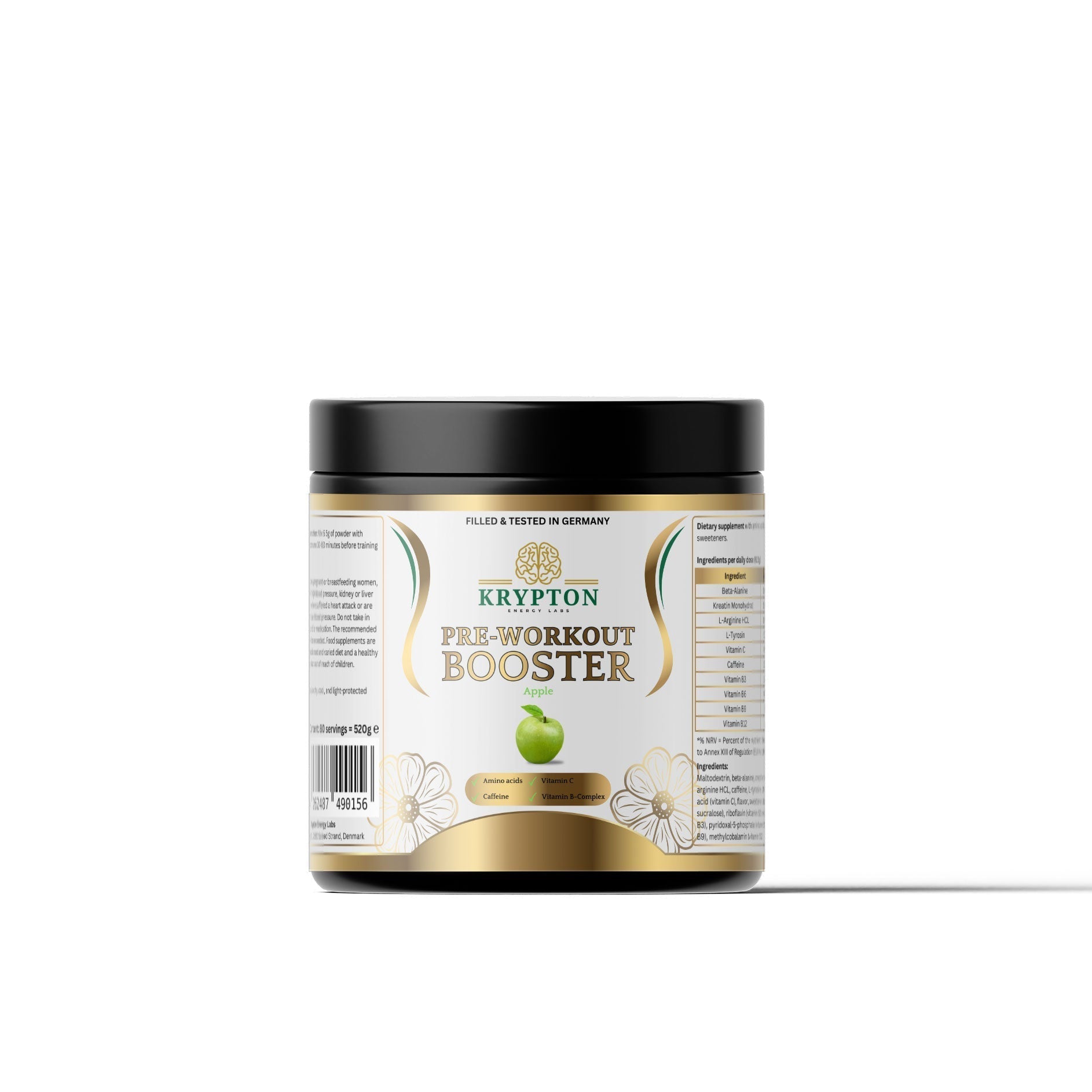 Pre-Workout Booster - Apple: Boost Energy, Focus & Endurance - Krypton Energy Labs