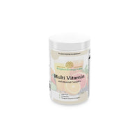 Thumbnail for A white cylindrical bottle of Krypton Energy Labs' Multi Vitamin and Mineral Complex. The label displays fruit graphics and mentions that it contains 8 minerals, 3 enzymes, and a comprehensive Vitamin B complex to enhance energy levels and immune function. The bottle is labeled 