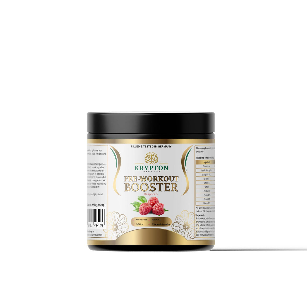 Pre - Workout Booster - Raspberry - Krypton Energy Labs